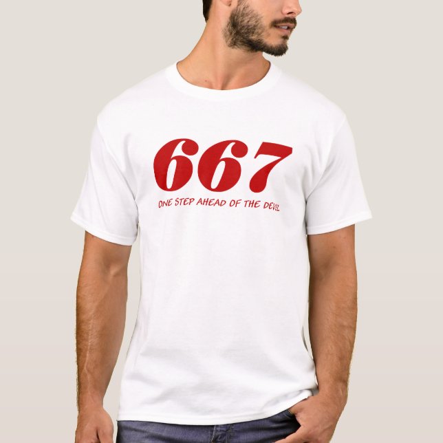 667-One Step Ahead Of The Devil T-shirt (Framsida)