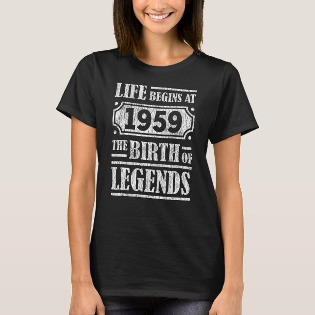 66 år gammal 1959 Födelseort: Legend 66:e födelsed T Shirt (Framsida)