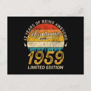 66 År Gammal 1959 Retro Awesome 66-årspresent Vykort