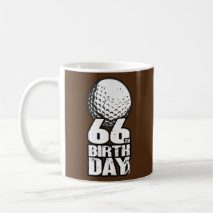 66 år Gammal Golfing Golfer 66:e födelsedagen  Kaffemugg