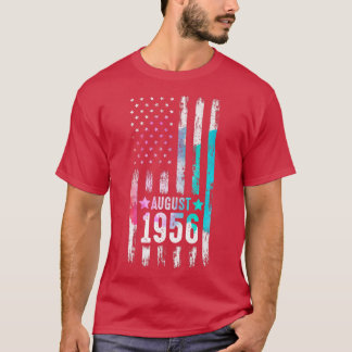 66-årig, augusti 1956 amerikansk Flagga 66:e födel T Shirt