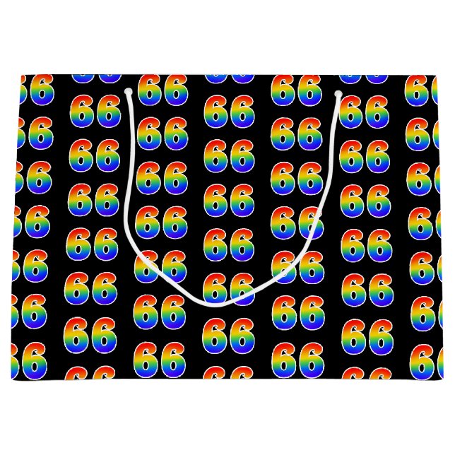 66-årsdag: Roligt regnbågs Event Nummer 66 Mönster (Framsidan)