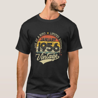 66-årspresenter 66 år gammal Retro född i januari T Shirt