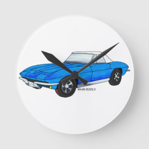 66 Corvette Roadster Rund Klocka