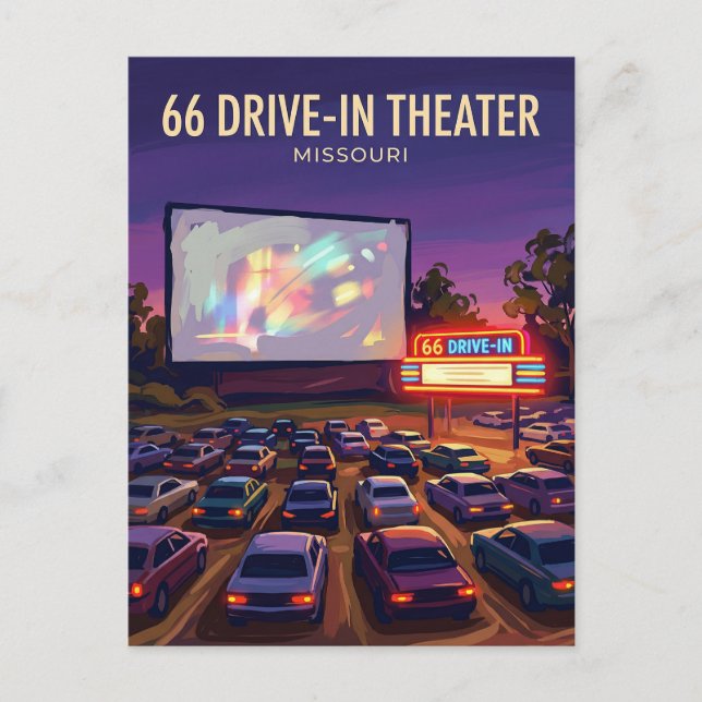66 Drive-In Theater USA Vykort (Framsida)