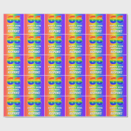 66:e födelsedag: färgfull, Roligt Rainbow Mönster  Presentpapper