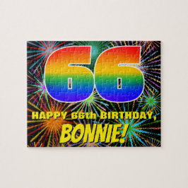 66:e födelsedag: Roligt, färgstarka brinnande Fire Pussel