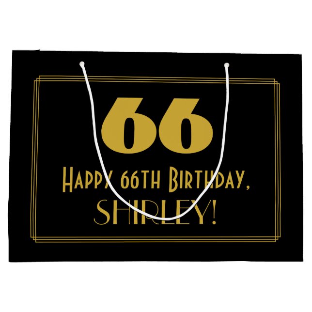 66:e födelsedagen — Art Deco Inspired Titta "66" & (Baksidan)