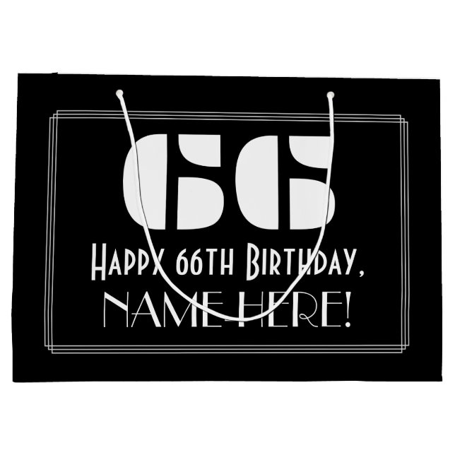 66:e födelsedagen ~ Art Deco Inspired Titta "66" + (Baksidan)