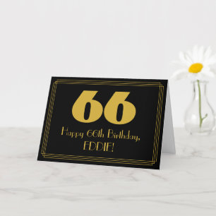 66:e födelsedagen: Art Deco Inspired Titta "66" oc Kort