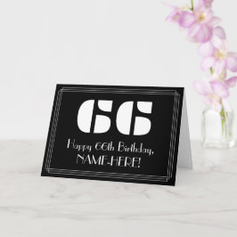 66:e födelsedagen: Art Deco Inspired Titta "66" oc Kort