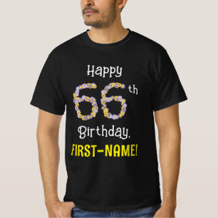66:e födelsedagen: Blommigt Flowers Number "66" + T Shirt