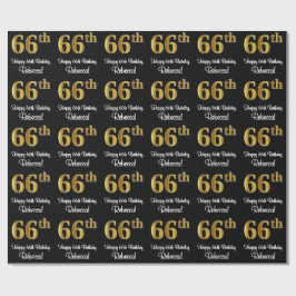 66:e födelsedagen: Elegant Luxurious Faux Guld Tit Presentpapper