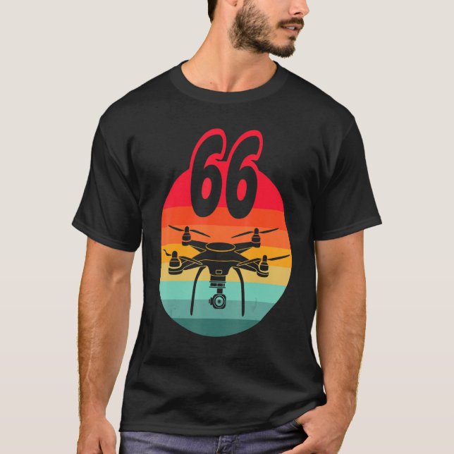 66:e födelsedagen: I Retro Remote Control Drones w T Shirt (Framsida)