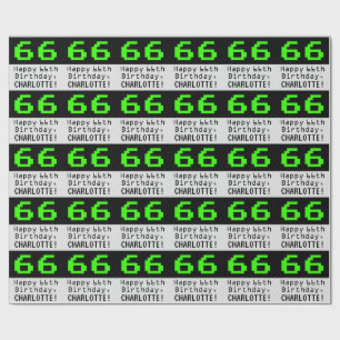 66:e födelsedagen - Nerdy/Geeky Stil "66" och Namn Presentpapper