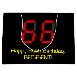 66:e födelsedagen: Red Digital Clock Stil "66" + N