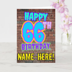 66:e födelsedagen - Roligt, Urban Graffiti Inspire Kort