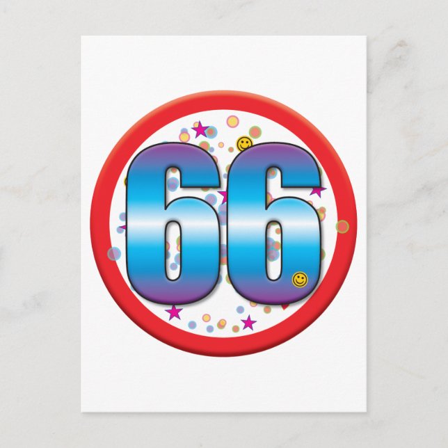 66:e födelsedagen v2 vykort (Framsida)