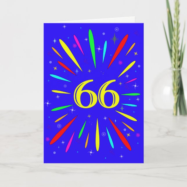 66:e födelsedagsexplosionskort kort (Framsida)
