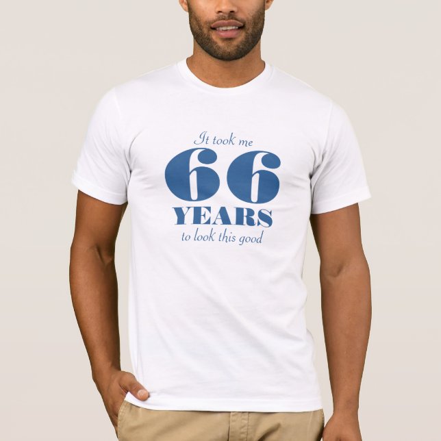66:e födelsedagskjorta | Anpassningsbart årsnummer Tee Shirt (Framsida)