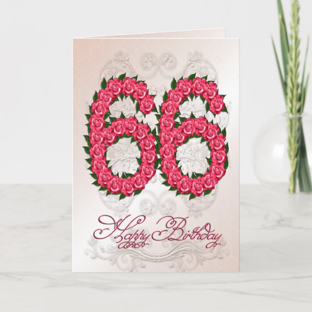 66:e födelsedagskort med ro och löv kort (Framsida)