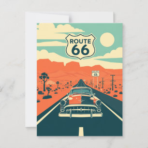 66 Kontrastdesign med klassisk bil Vykort
