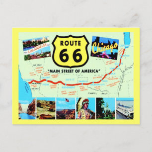 66 Main Street of America Vintage Vykort