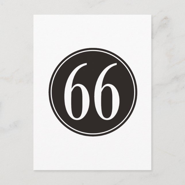 #66 Svart cirkel Vykort (Framsida)