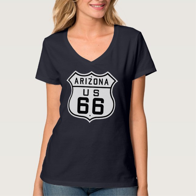 66 Vägskylt T-Shirt för kvinnor (Framsida)