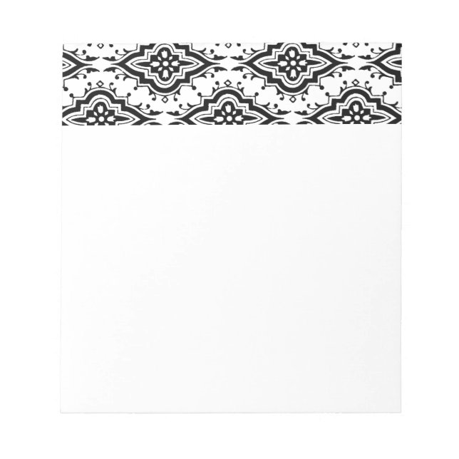 6700_ornamental ORNAMENTAL BLACK WHITE DECORATIVE Anteckningsblock (Framsida)