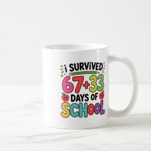 67+33 Skola Matematik Ekvation Rolig 100:e Dag På Kaffemugg