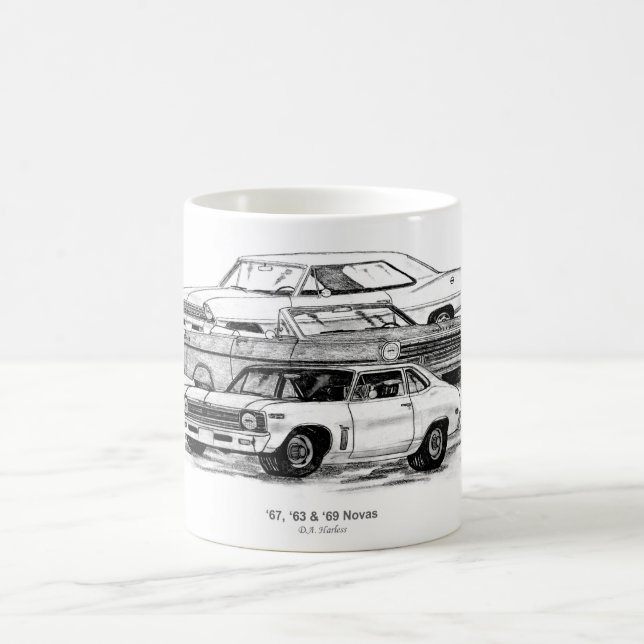 67 63, 69 Novas - BW ingen gräns Kaffemugg (Center)