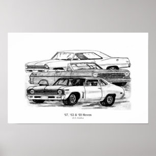 67 63, 69 Novas - BW ingen gräns Poster
