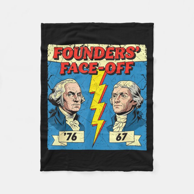 67 76 George Washington Thomas Jefferson Historia  Fleecefilt (Framsidan)