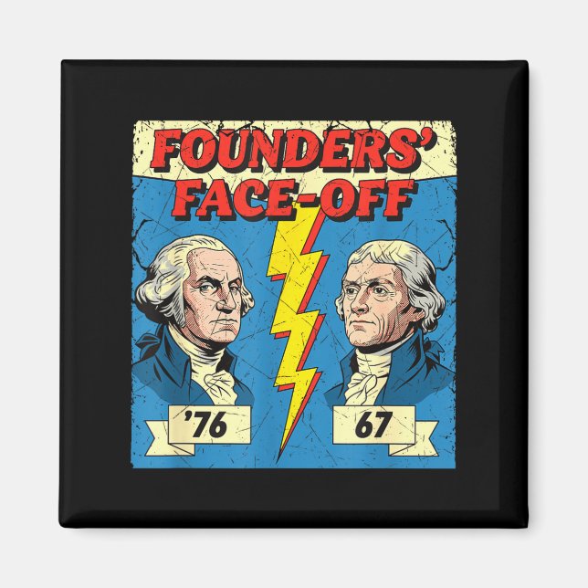 67 76 George Washington Thomas Jefferson Historia  Magnet (Framsidan)