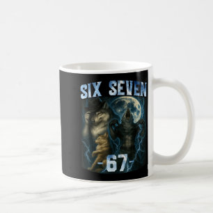 67 Alpha Wolf Meme Rolig Grafisk T-Shirt Six Seven Kaffemugg