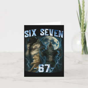 67 Alpha Wolf Meme Rolig Grafisk T-Shirt Six Seven Kort