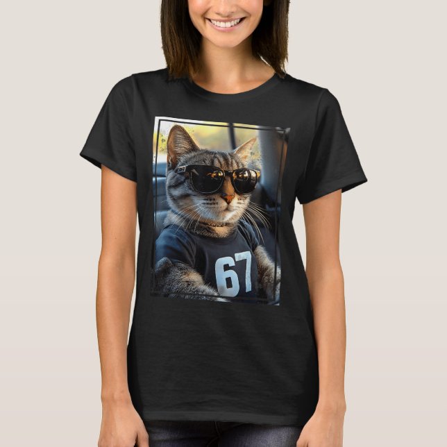 67 And Still Cool Funny Birthday Meme Cat  T Shirt (Framsida)