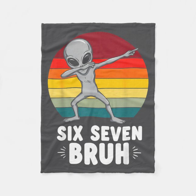 67 Animals Funny 67 Brainrot Youth Kids Alien 67  Fleecefilt (Framsidan)