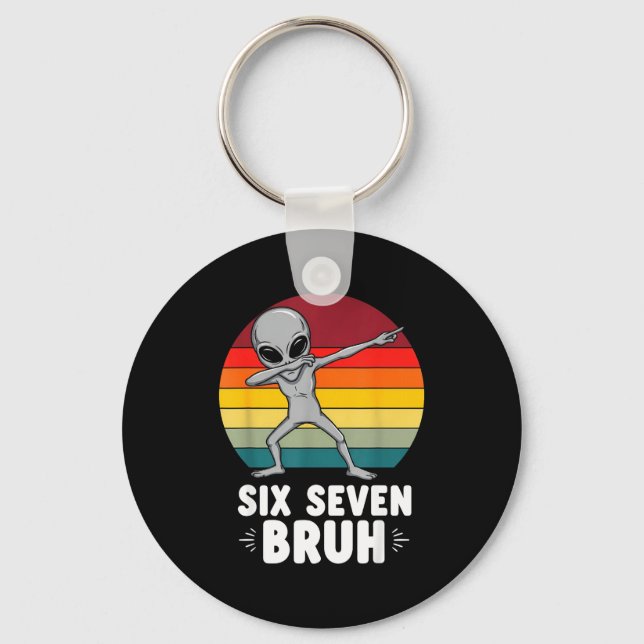 67 Animals Funny 67 Brainrot Youth Kids Alien 67  Nyckelring (Framsida)