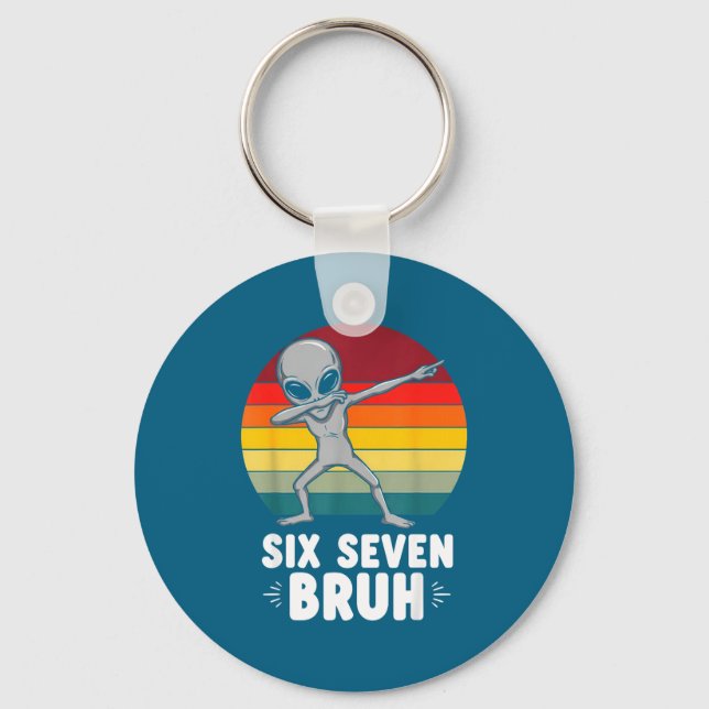 67 Animals Funny 67 Brainrot Youth Kids Alien 67  Nyckelring (Framsida)