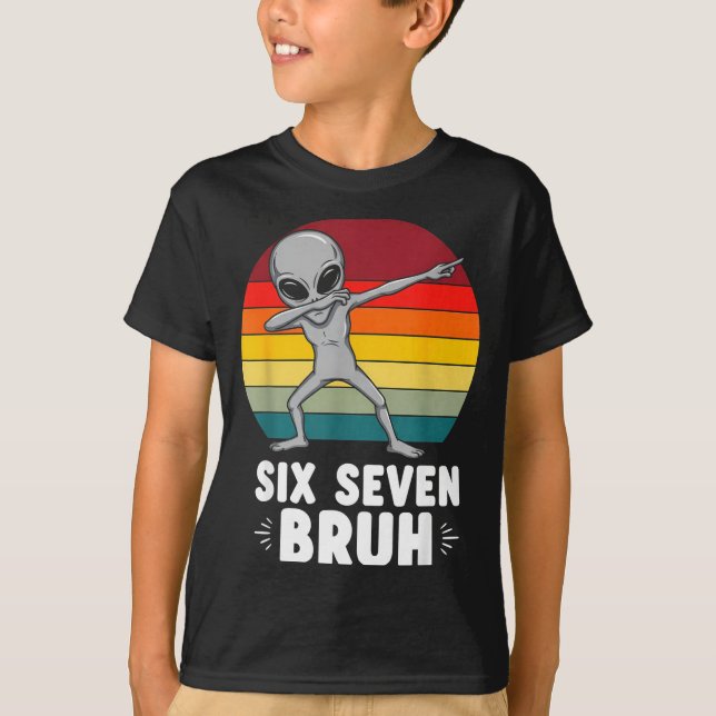 67 Animals Funny 67 Brainrot Youth Kids Alien 67  T Shirt (Framsida)