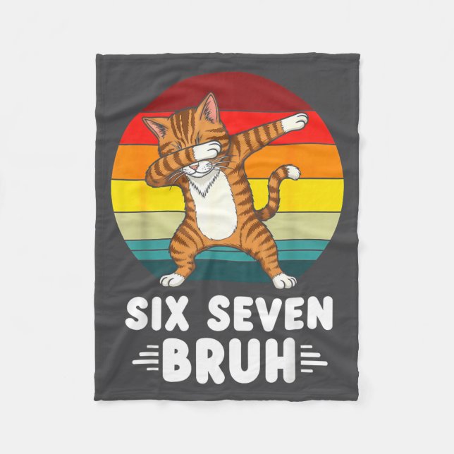 67 Animals Funny 67 Brainrot Youth Kids Cat 67  Fleecefilt (Framsidan)