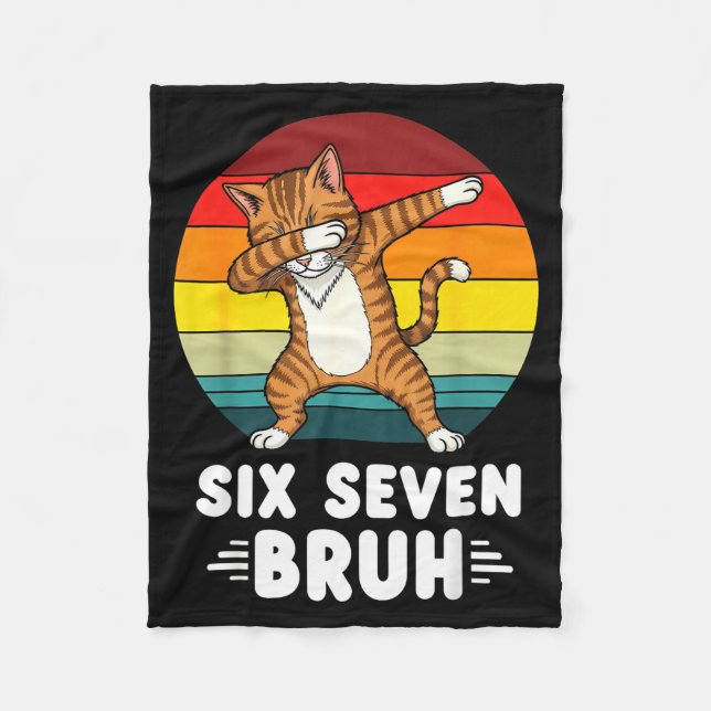 67 Animals Funny 67 Brainrot Youth Kids Cat 67  Fleecefilt (Framsidan)