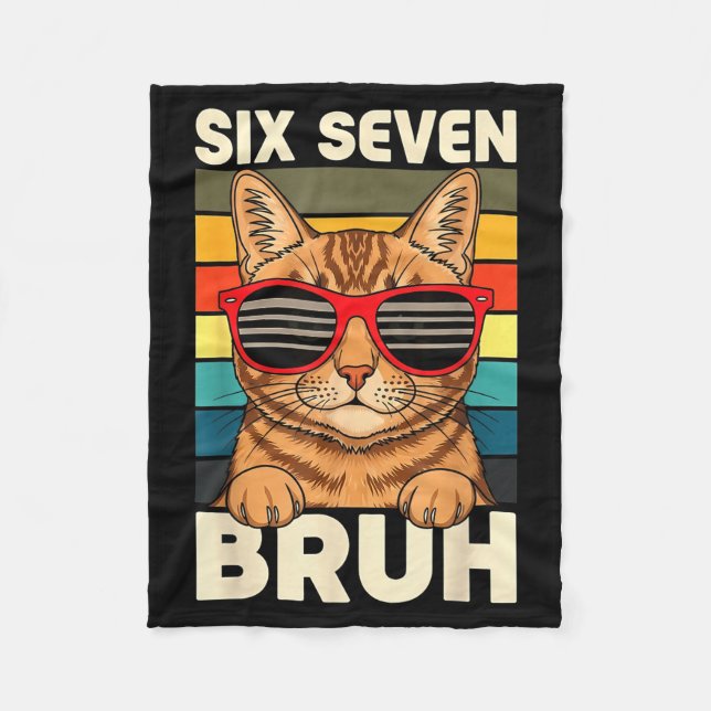 67 Animals Funny 67 Brainrot Youth Kids Cat 67  Fleecefilt (Framsidan)