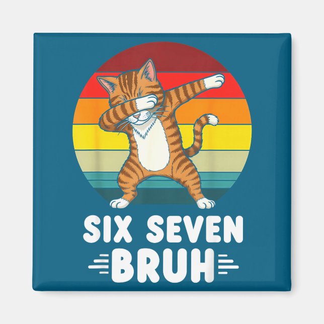 67 Animals Funny 67 Brainrot Youth Kids Cat 67  Magnet (Framsidan)