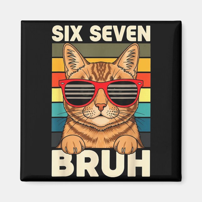 67 Animals Funny 67 Brainrot Youth Kids Cat 67  Magnet (Framsidan)