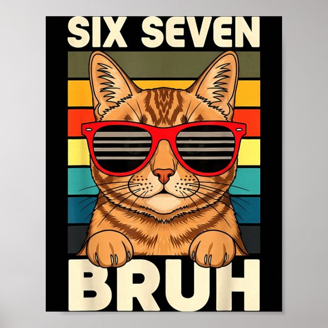 67 Animals Funny 67 Brainrot Youth Kids Cat 67  Poster (Framsidan)