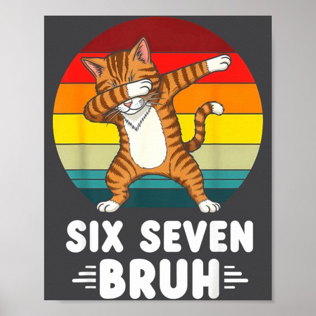 67 Animals Funny 67 Brainrot Youth Kids Cat 67  Poster (Framsidan)