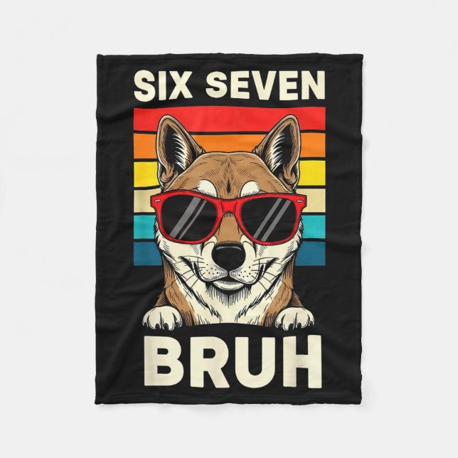 67 Animals Funny 67 Brainrot Youth Kids Dog 67  Fleecefilt (Framsidan)